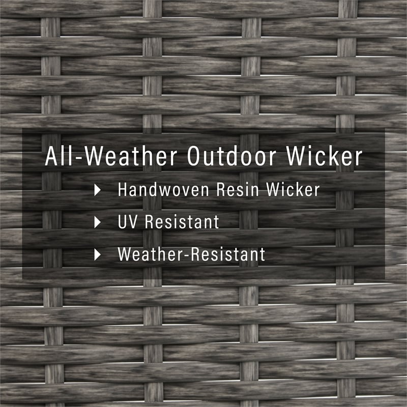 Crosley Furniture Palm Harbor Wicker / Rattan Patio Deck Box in Weathered Gray