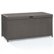 Crosley Furniture Palm Harbor Wicker / Rattan Patio Deck Box in Weathered Gray