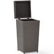 Crosley Furniture Palm Harbor Wicker / Rattan Patio Trash Can in Weathered Gray