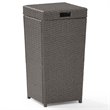 Crosley Furniture Palm Harbor Wicker / Rattan Patio Trash Can in Weathered Gray