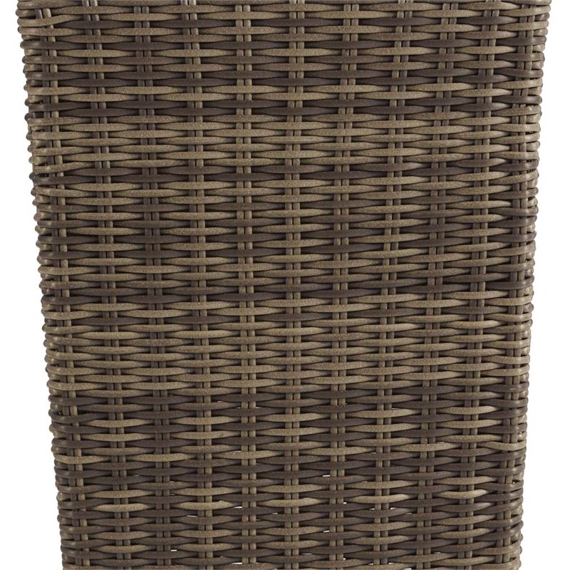 Crosley Bradenton Wicker Patio Trash Can In Weathered Brown