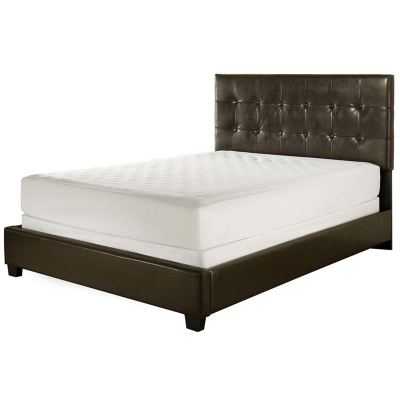 Crosley Andover Faux Leather Upholstered Queen Panel Bed In Brown Crosley Andover Faux Leather Upholstered Queen Panel Bed In Brown Box Spring Required