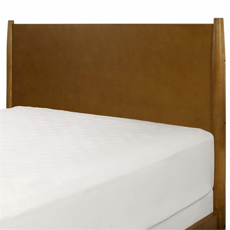 Crosley Furniture Landon Wood King Panel Platform Bed in Acorn Brown