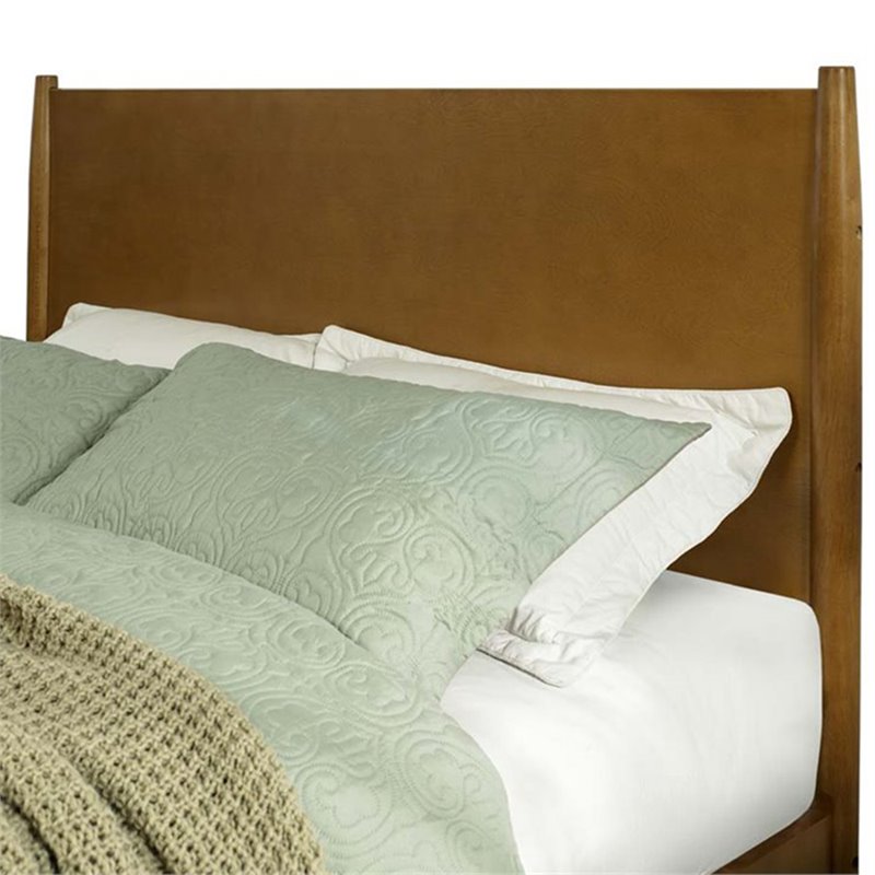 Crosley Furniture Landon Wood King Panel Platform Bed in Acorn Brown