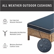 Crosley Furniture Bradenton Fabric Patio Chaise Lounge in Brown/Navy