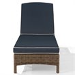 Crosley Furniture Bradenton Fabric Patio Chaise Lounge in Brown/Navy
