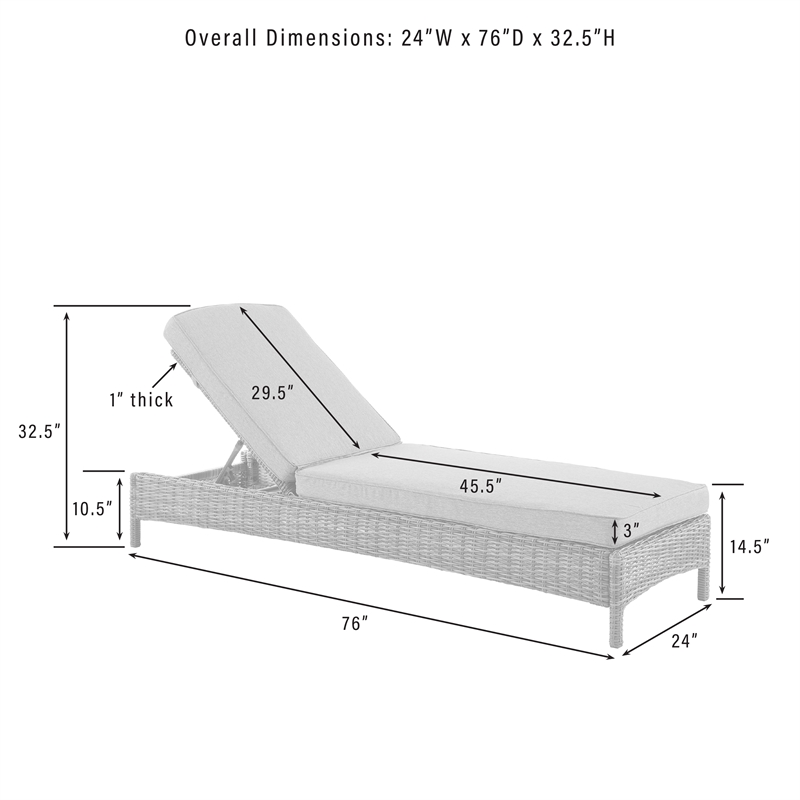 Crosley Furniture Bradenton Fabric Patio Chaise Lounge in Brown/Sand
