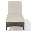 Crosley Furniture Bradenton Fabric Patio Chaise Lounge in Brown/Sand