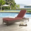 Crosley Furniture Bradenton Fabric Patio Chaise Lounge in Brown/Red