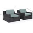 Crosley Beaufort Wicker Patio Chair in Brown and Mist (Set of 2)