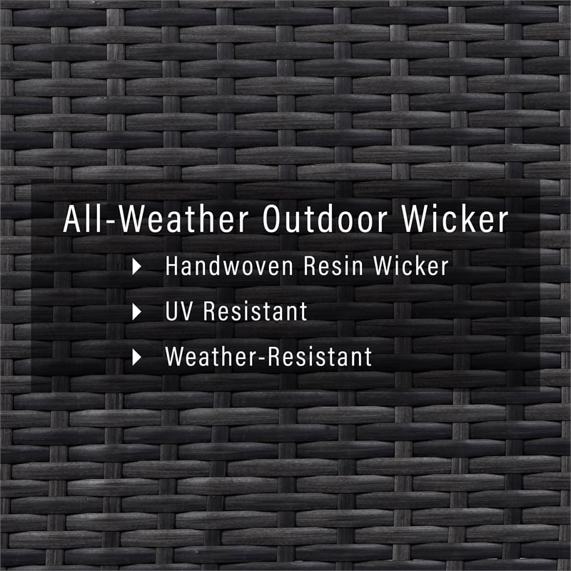 Crosley Beaufort 3 Piece Wicker Patio Conversation Set in Brown and Mist