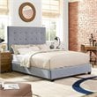 Crosley Furniture Reston Microfiber Upholstered King Panel Bed in Shale