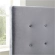 Crosley Furniture Reston Microfiber Upholstered King Panel Bed in Shale