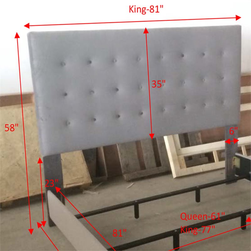 Crosley Furniture Reston Fabric Upholstered King/Cal King Headboard - Shale