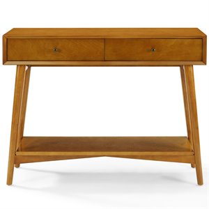 Crosley Furniture Landon 2 Drawer Wood Console Table in Acorn Brown
