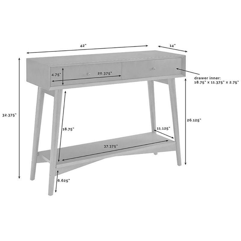 Crosley Furniture Landon 2 Drawer Wood Console Table in Acorn Brown