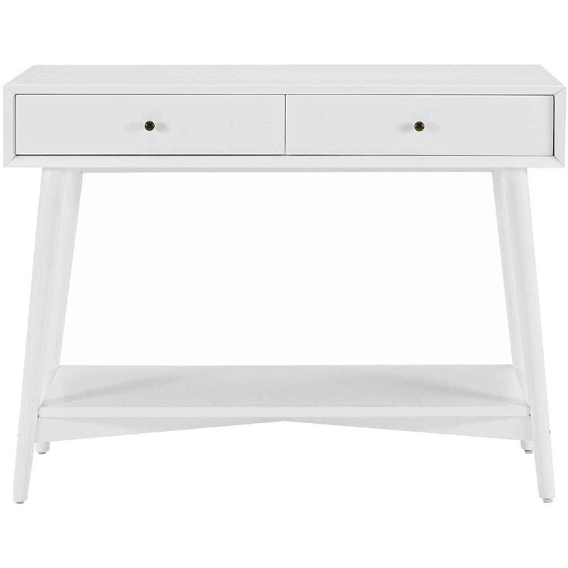 Crosley Landon 2 Drawer Console Table In White Cf6119 Wh