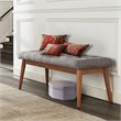 Crosley Furniture Landon Wood Tufted Entryway Bench in Acorn Brown