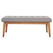 Crosley Furniture Landon Wood Tufted Entryway Bench in Acorn Brown