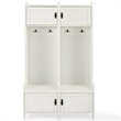Crosley Fremont Hall Tree in Distressed White (Set of 2)