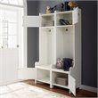 Crosley Furniture Fremont Wood Hall Tree in Distressed White (Set of 2)