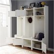 Crosley Furniture Fremont Wood Hall Tree in Distressed White (Set of 3)