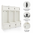 Crosley Furniture Fremont Wood Hall Tree in Distressed White (Set of 3)