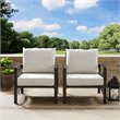 Crosley Furniture Kaplan Metal Fabric Arm Chair in Oil Bronze/Oatmeal (Set of 2)