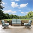 Crosley Furniture Kaplan 3Pc Fabric Sofa Set in Oil Rubbed Bronze/Mist Green