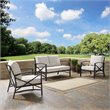 Crosley Furniture Kaplan 3Pc Fabric Sofa Set in Oil Rubbed Bronze and Oatmeal