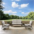 Crosley Furniture Kaplan 3Pc Fabric Sofa Set in Oil Rubbed Bronze and Oatmeal