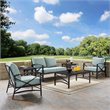 Crosley Furniture Kaplan 6Pc Fabric Sofa Set in Oil Rubbed Bronze/Mist Green