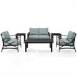 Crosley Furniture Kaplan 6Pc Fabric Sofa Set in Oil Rubbed Bronze/Mist Green
