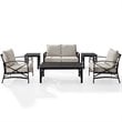 Crosley Furniture Kaplan 6Pc Fabric Sofa Set in Oil Rubbed Bronze and Oatmeal