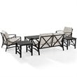 Crosley Furniture Kaplan 6Pc Fabric Sofa Set in Oil Rubbed Bronze and Oatmeal
