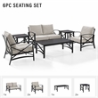 Crosley Furniture Kaplan 6Pc Fabric Sofa Set in Oil Rubbed Bronze and Oatmeal