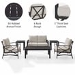 Crosley Furniture Kaplan 6Pc Fabric Sofa Set in Oil Rubbed Bronze and Oatmeal