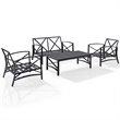 Crosley Furniture Kaplan 4Pc Fabric Sofa Set in Oil Rubbed Bronze/Mist Green