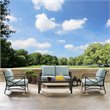 Crosley Furniture Kaplan 4Pc Fabric Sofa Set in Oil Rubbed Bronze/Mist Green