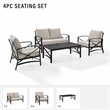 Crosley Furniture Kaplan 4Pc Fabric Sofa Set in Oil Rubbed Bronze and Oatmeal