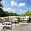 Crosley Furniture Kaplan 5Pc Fabric Sofa Set in Oil Rubbed Bronze and Oatmeal