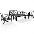 Crosley Furniture Kaplan 5Pc Fabric Sofa Set in Oil Rubbed Bronze and Oatmeal