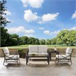 Crosley Furniture Kaplan 5Pc Fabric Sofa Set in Oil Rubbed Bronze and Oatmeal