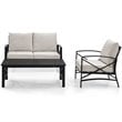 Crosley Furniture Kaplan 3Pc Patio Fabric Sofa Set in Oil Rubbed Bronze/Oatmeal