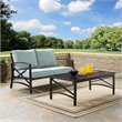Crosley Furniture Kaplan 2 Piece Patio Fabric Sofa Set in Mist Green