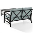 Crosley Furniture Kaplan 2 Piece Patio Fabric Sofa Set in Mist Green