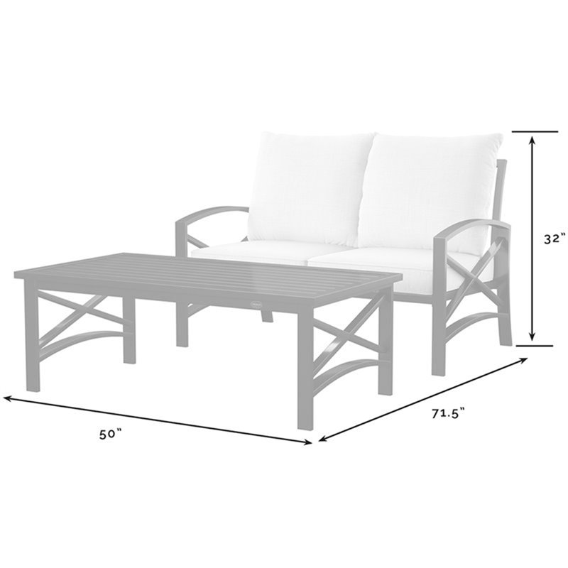 Crosley Furniture Kaplan 2 Piece Patio Fabric Sofa Set in Mist Green