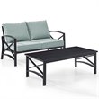 Crosley Furniture Kaplan 2 Piece Patio Fabric Sofa Set in Mist Green