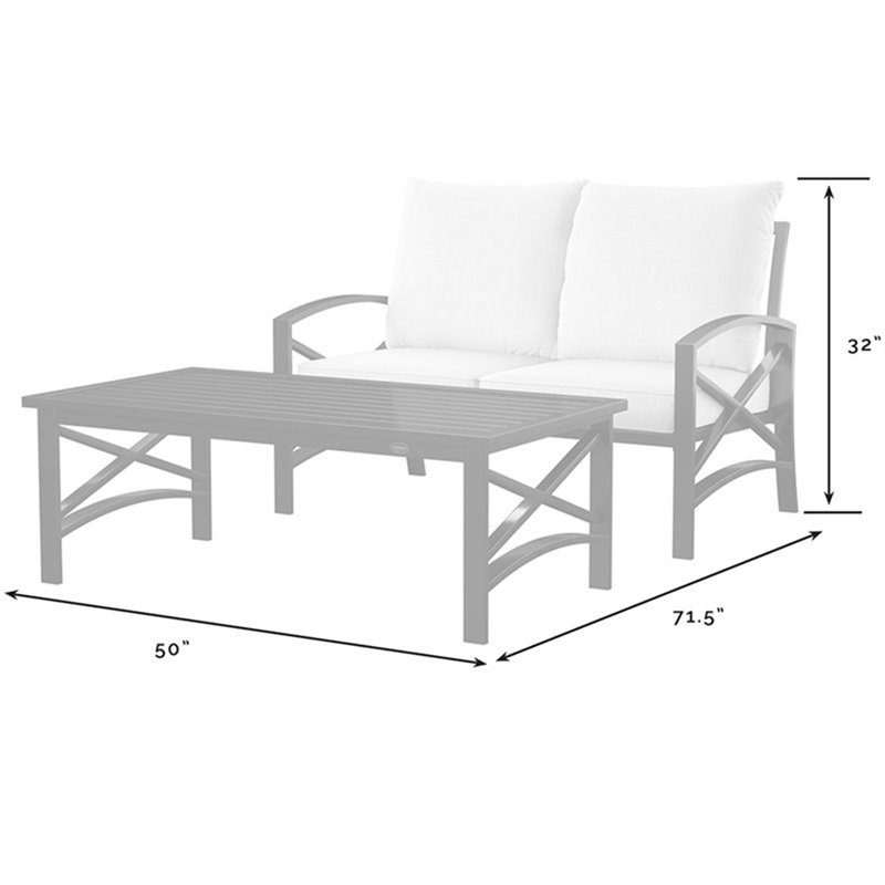 Crosley Furniture Kaplan 2Pc Fabric Sofa Set in Oil Rubbed Bronze and Oatmeal