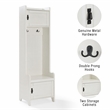 Crosley Furniture Fremont Wood Hall Tree in Distressed White/Black